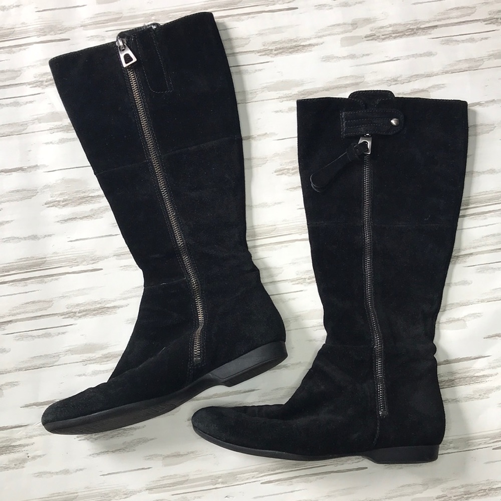 Enzo Angiolini Black Suede Knee High Boots Size 8